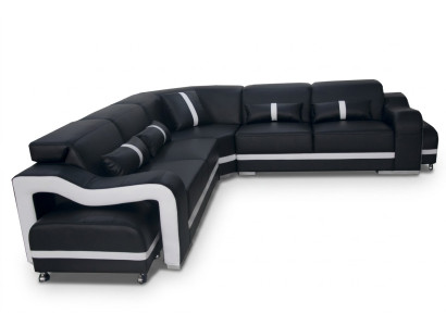 Skórzana Sofa Kanapa Żywy krajobraz Ustawić Design Nowoczesna Narożnik Sofa L-Shape +USB Nowość