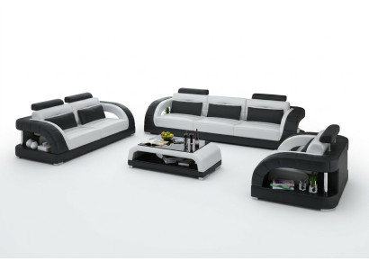 Designerska Sofa Skórzana Kanapa Obcios 3+2+1 miejsce do siedzenia Ustawić Zestaw sofowy Sofa USB