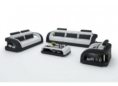 Designerska Sofa Skórzana Kanapa Obcios 3+2+1 miejsce do siedzenia Ustawić Zestaw sofowy Sofa USB