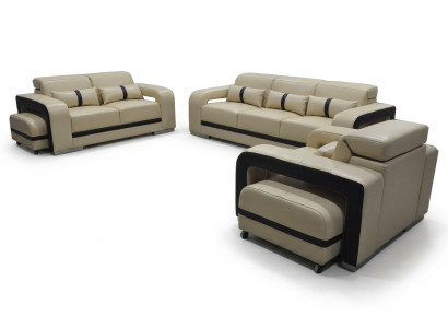 Sofa z USB,Skóra Couch Podkładka Ustawić 3+2+1 Siedziba Kompletny Zestaw Projektowy Nowy