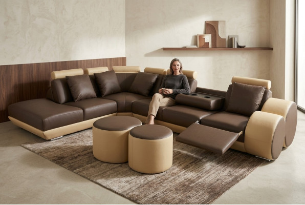 Design Skóra Podkładka Siedziba Skóra Podkładka Krajobraz Pokój Living Sofa Narożnik z USB