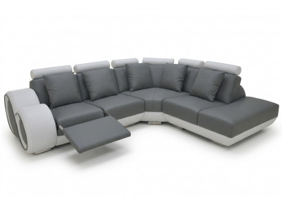 Skórzana sofa kanapa Żywy krajobraz Narożnik Ustawić Design Nowoczesna Sofa + USB Nowa Narożnikowa kanapa