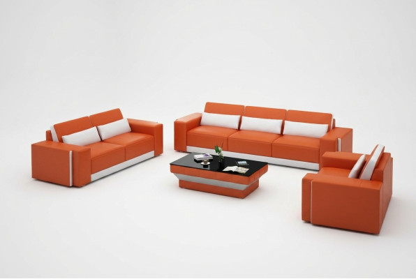 Skórzana sofa z USB, Kanapa Żywy krajobraz Zestaw sofowy Sofa Ustawić Design Modern