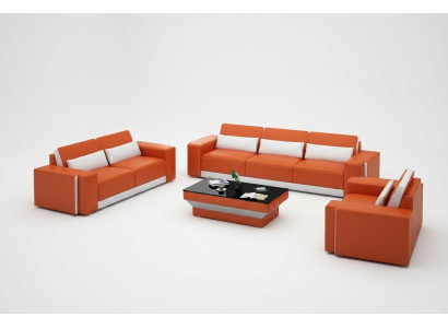 Skórzana sofa z USB, Kanapa Żywy krajobraz Zestaw sofowy Sofa Ustawić Design Modern