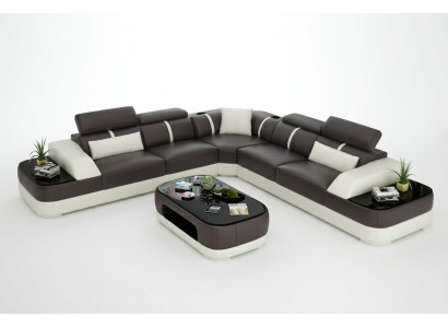 Skórzana sofa Podkładka Siedziba Narożnik Sofa Ustawić Żywy krajobraz Salon Kanapa na USB