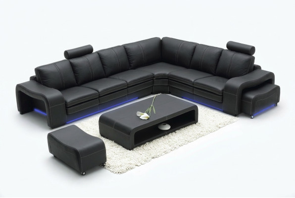 Designerska skórzana sofa z USB Couch Żywy krajobraz Narożnikowa kanapa Narożnik Moderne Ustawić Nowość