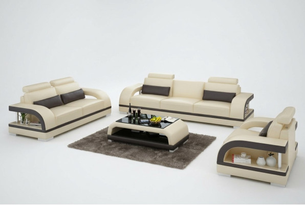 Designerski Zestaw sofowy skórzana sofa z zestawem USB 3+2+1 Ustawić Sofę Sofę Obcios