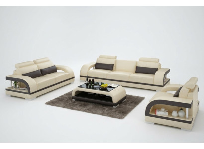 Designerski Zestaw sofowy skórzana sofa z zestawem USB 3+2+1 Ustawić Sofę Sofę Obcios