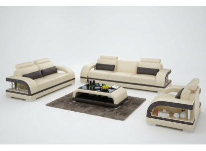 Designerski Zestaw sofowy skórzana sofa z zestawem USB 3+2+1 Ustawić Sofę Sofę Obcios