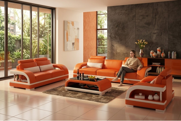 Designerski Zestaw sofowy skórzana sofa z zestawem USB 3+2+1 Ustawić Sofę Kanapa Obcios