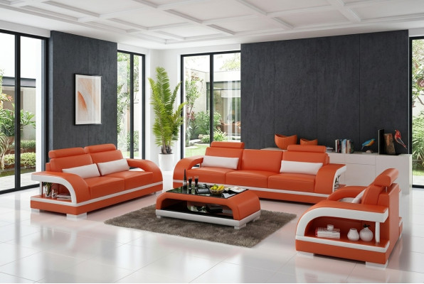 Designerski Zestaw sofowy skórzana sofa z zestawem USB 3+2+1 Ustawić Sofę Kanapa Obcios