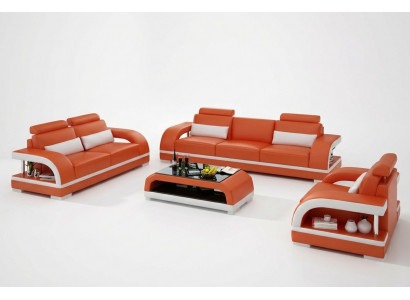 Designerski Zestaw sofowy skórzana sofa z zestawem USB 3+2+1 Ustawić Sofę Kanapa Obcios