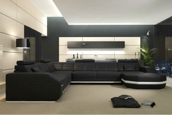 Skórzana sofa Narożnikowa kanapa Żywy krajobraz Narożnikowa kanapa Narożnik Podkładka Siedziba Narożnik Nowość USB+LED