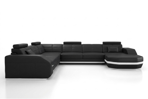 Skórzana sofa Narożnikowa kanapa Żywy krajobraz Narożnikowa kanapa Narożnik Podkładka Siedziba Narożnik Nowość USB+LED