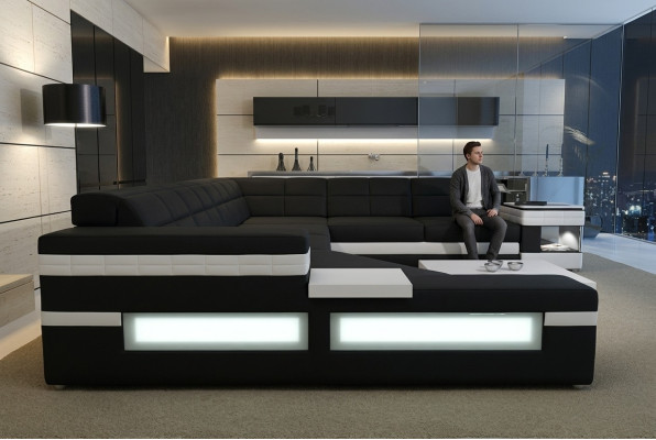 Designerska sofa Sofa USB Żywy krajobraz Narożnikowa kanapa Żywy krajobraz Podkładka Couch LED