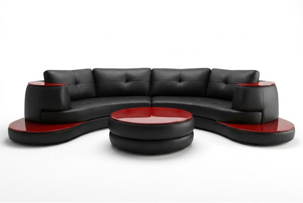 Projektant Okrągły USB Narożnikowa kanapa Żywy krajobraz Sofa okrągła Sofa skórzana Kanapa Sofa w kształcie litery U