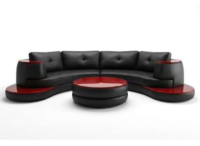 Projektant Okrągły USB Narożnikowa kanapa Żywy krajobraz Sofa okrągła Sofa skórzana Kanapa Sofa w kształcie litery U
