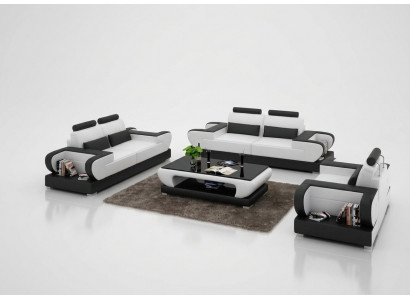 Skórzana sofa kanapa Żywy krajobraz 3+2+1 miejsce do siedzenia Ustawić Design Nowoczesna Sofa na USB