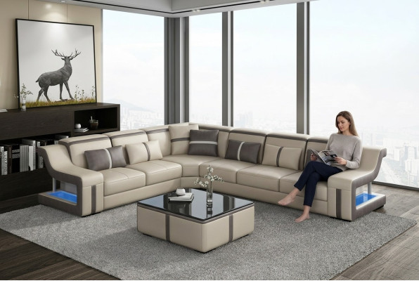 Sofa USB LED Podkładka Sofy Kanapy Krajobraz Meble Siedziba Narożnik Ustawić L Kształt Nowy