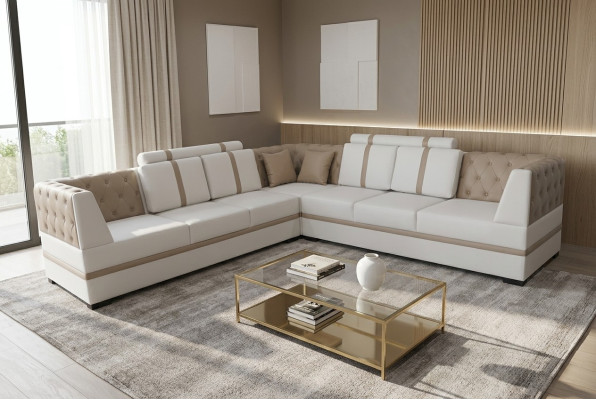 Skórzana Sofa Kanapa Żywy krajobraz Narożnik Ustawić Design Nowoczesna Sofa USB L Kształt A1128