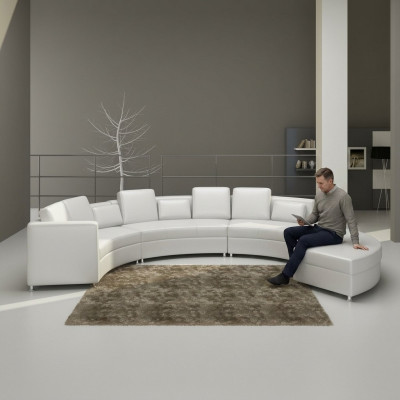Skórzana sofa kanapa Żywy krajobraz Narożnik kanapa Narożnik Ustaw Design Nowoczesna Sofa USB A1102