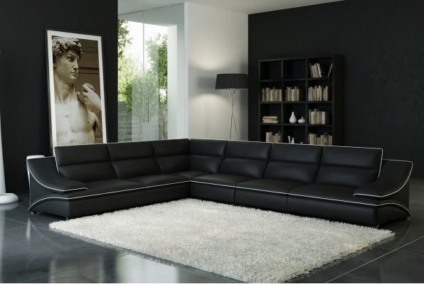 Skórzana sofa kanapa Żywy krajobraz Narożnik kanapa Narożnik Ustaw Design Nowoczesna Sofa USB A1160