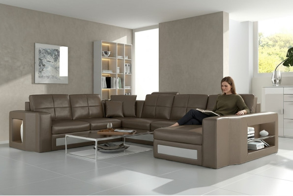 Design Żywy krajobraz skórzana sofa Narożnikowa kanapa narożnik Podkładka sofa Narożnik USB + LED