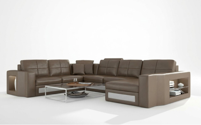 Design Żywy krajobraz skórzana sofa Narożnikowa kanapa narożnik Podkładka sofa Narożnik USB + LED