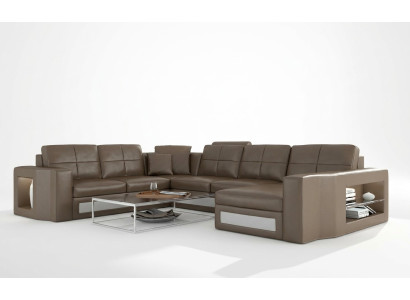 Design Żywy krajobraz skórzana sofa Narożnikowa kanapa narożnik Podkładka sofa Narożnik USB + LED