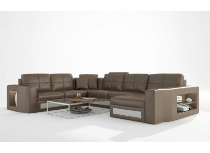 Design Żywy krajobraz skórzana sofa Narożnikowa kanapa narożnik Podkładka sofa Narożnik USB + LED
