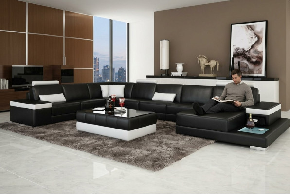 Żywy krajobraz Couch Podkładka Narożnik Ustawić Designerska Sofa Skórzana Duża Sofa z USB