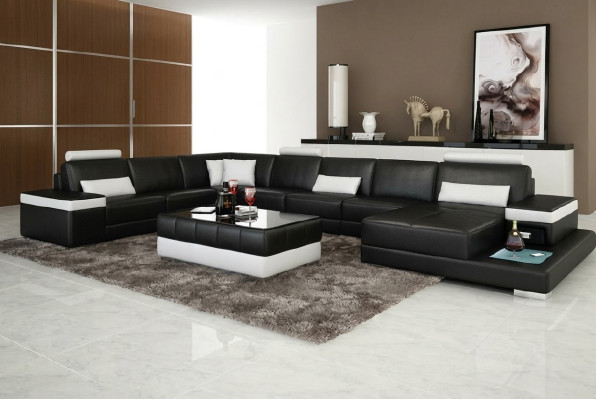 Żywy krajobraz Couch Podkładka Narożnik Ustawić Designerska Sofa Skórzana Duża Sofa z USB