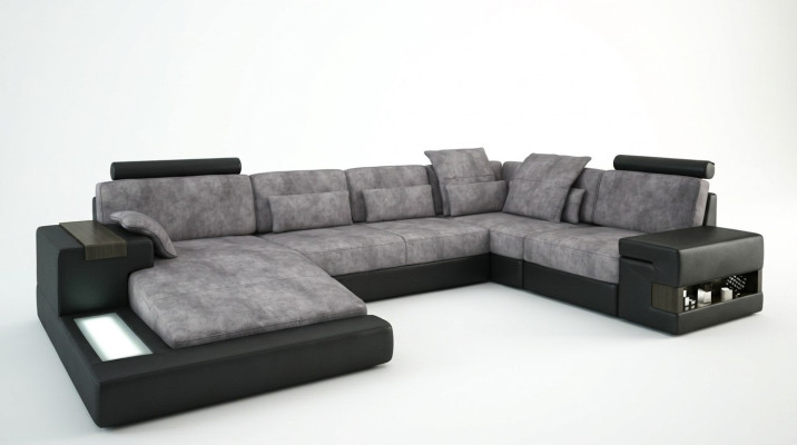 Narożnik do salonu kanapa Narożnikowa kanapa Sofa Podkładka Zestaw narożny Żywy krajobraz + USB