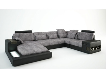 Narożnik do salonu kanapa Narożnikowa kanapa Sofa Podkładka Zestaw narożny Żywy krajobraz + USB