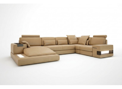 U Shape Sofa Żywy krajobraz U Shape Narożnikowa kanapa Couch Ustawić Podkładkę Narożnikowa kanapa z USB