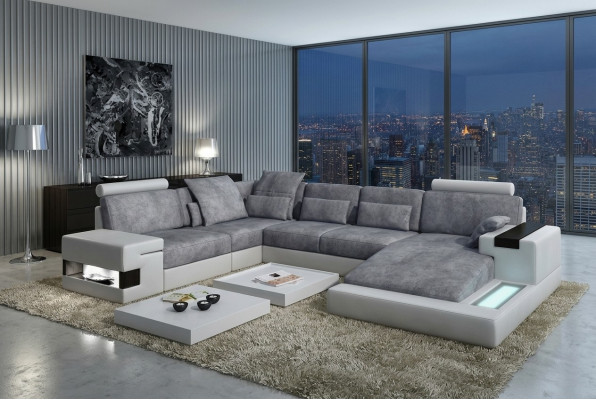 Włókienniczy Sofa USB Podkładka Narożnik Ustawić Żywy krajobraz Skórzana Sofa Design Couch