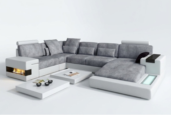 Włókienniczy Sofa USB Podkładka Narożnik Ustawić Żywy krajobraz Skórzana Sofa Design Couch
