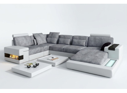 Włókienniczy Sofa USB Podkładka Narożnik Ustawić Żywy krajobraz Skórzana Sofa Design Couch