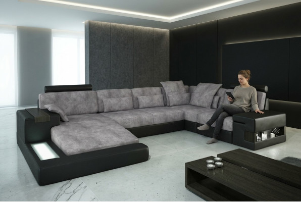 Design Skóra Sofa Couch Podkładka Ustawić Żywy krajobraz Sofas Couches z USB