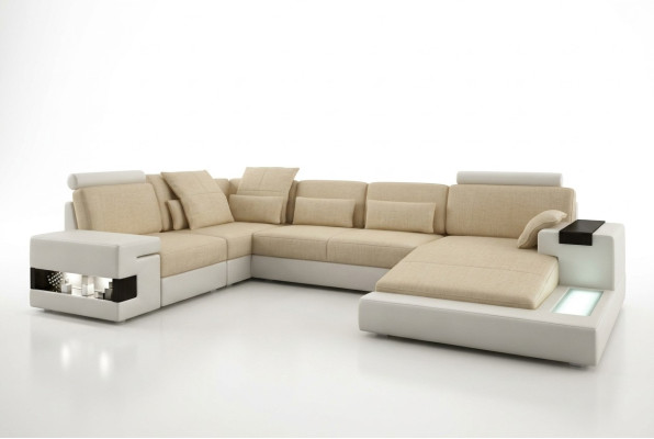 Duża Sofa Żywy krajobraz Skórzana Sofa Podkładka Siedziba Narożnik Couch Ustawić Sofy z USB