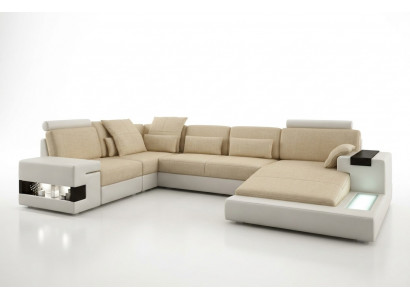 Duża Sofa Żywy krajobraz Skórzana Sofa Podkładka Siedziba Narożnik Couch Ustawić Sofy z USB