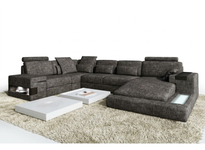 Narożnikowa kanapa Sofa skórzana Sofa USB Podkładka Ustaw Form XXL Duże sofy Żywy krajobraz