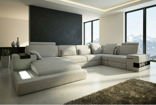 Design Sofa Narożnikowa kanapa + USB Couch Ustawić Podkładkę Siedziba Narożnik Sofy Żywy krajobraz