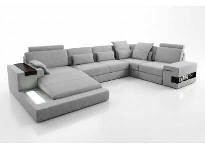 Design Sofa Narożnikowa kanapa + USB Couch Ustawić Podkładkę Siedziba Narożnik Sofy Żywy krajobraz