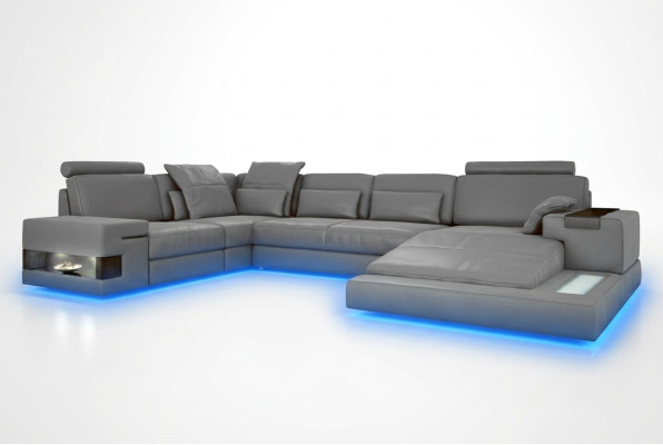 Duża sofa Żywy krajobraz Skórzana sofa z USB Design Sofa Couch Podkładka Narożnikowa kanapa