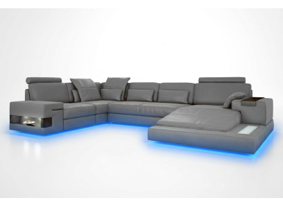 Duża sofa Żywy krajobraz Skórzana sofa z USB Design Sofa Couch Podkładka Narożnikowa kanapa