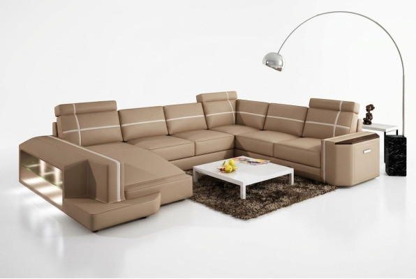 Ty nasza skórzana sofa w kształcie litery U Modern w wykwintnym, designerskim stylu