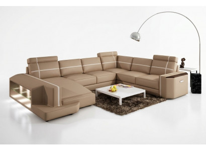 Ty nasza skórzana sofa w kształcie litery U Modern w wykwintnym, designerskim stylu