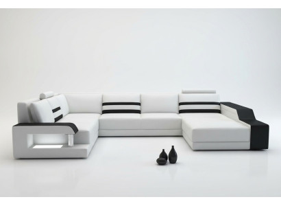 Skórzana Sofa Sofa Kanapa Podkładka Narożnikowa kanapa Big Ustawić Żywy krajobraz Sofas z USB