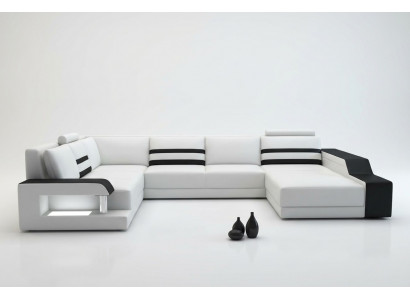 Skórzana Sofa Sofa Kanapa Podkładka Narożnikowa kanapa Big Ustawić Żywy krajobraz Sofas z USB